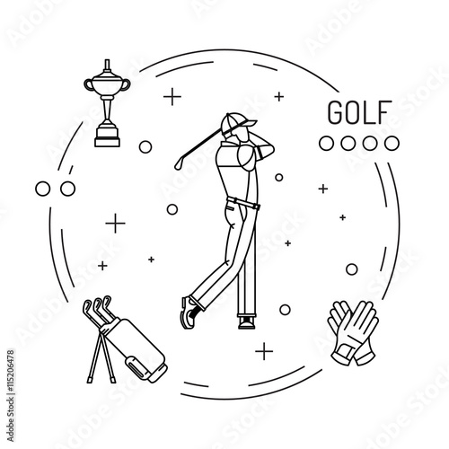 Playing game golf photo