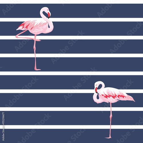 Pink flamingo seamless patt...