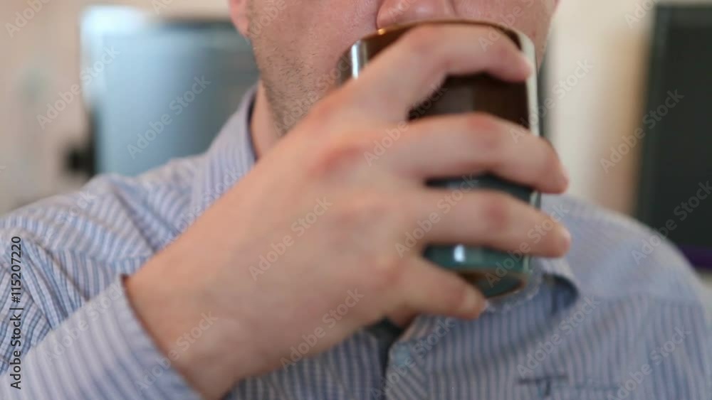 man washes down pills with water man washes down pills with water