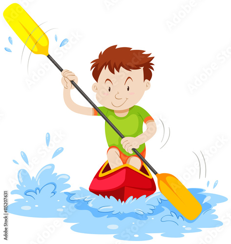 Man kayaking on the river