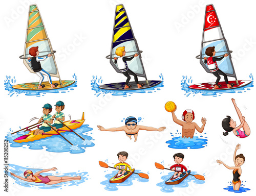 Set of water sports