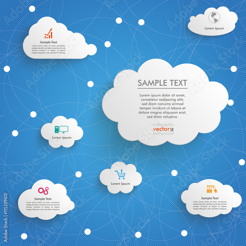 Cloud Networks Blue Background
