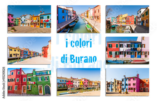 Carte postale de Burano à Venise, Italie © FredP