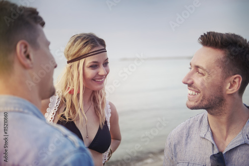 Party on the beach with friends