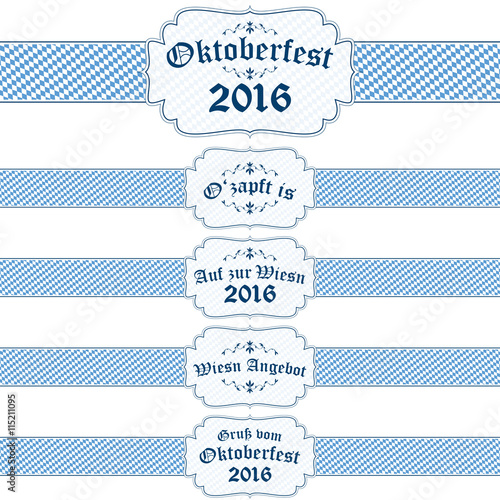 Oktoberfest 2016 banners with text