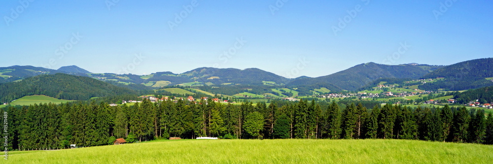 Fototapeta premium Blick nach FLADNITZ/TULWITZ/RECHBERG ( Oststeiermark )