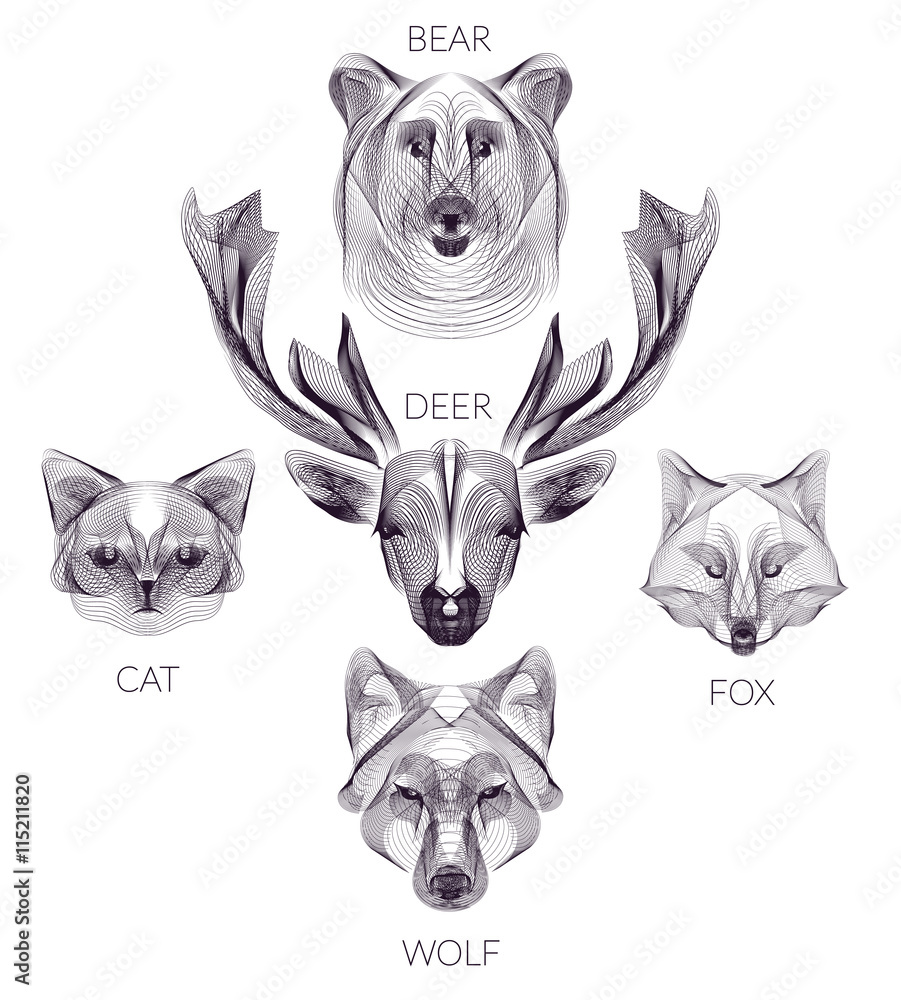 Fototapeta premium hipster animal head