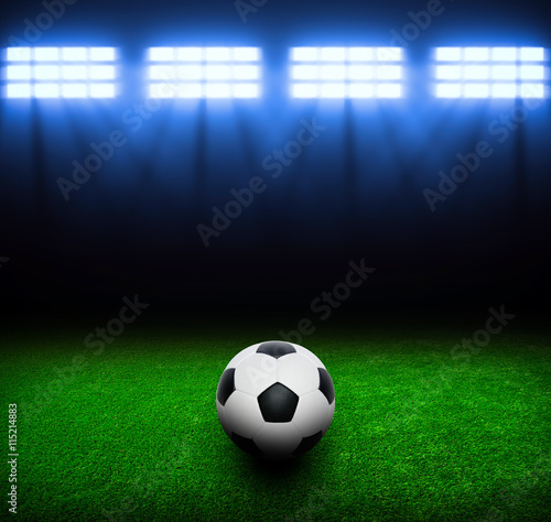 Soccer ball on stadium