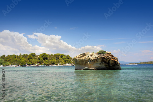 Vourvourou beach, Sithonia, Chalkidiki, Greece, Vrachos