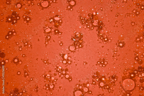 Cooking Oil Droplets in Colorful Water