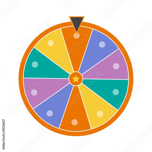 Lucky wheel, close up, vector illustration