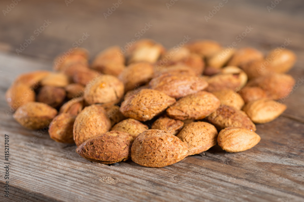 Almond with kernel. Almond with kernel.