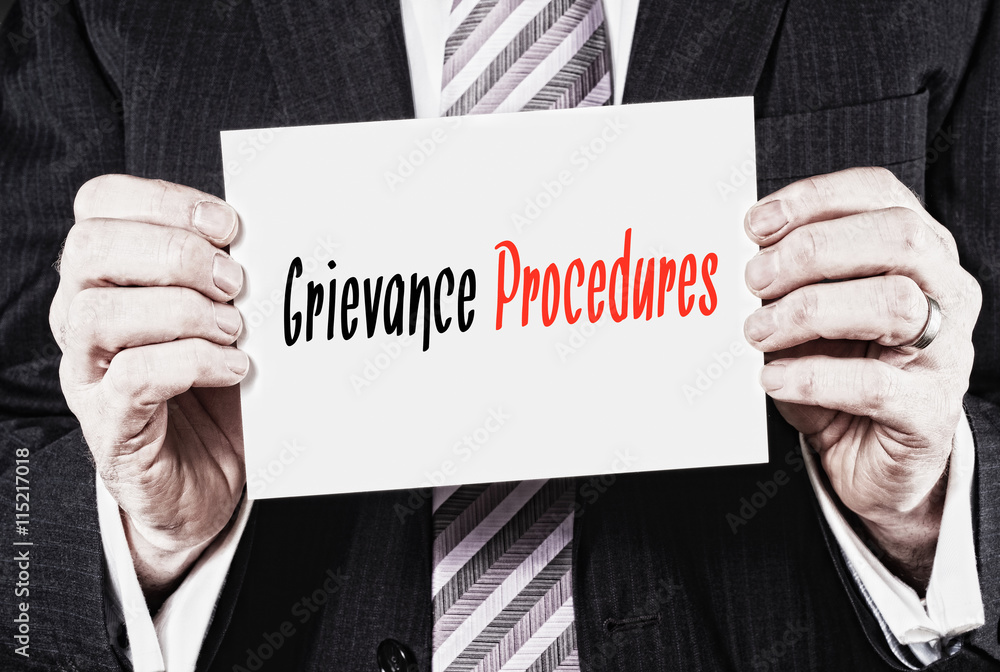 Grievance Procedures, Induction Training headlines concept. StockFoto