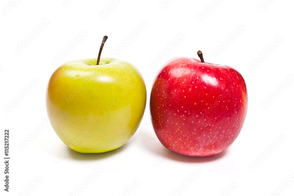 Ripe apples on a white background. With clipping path.