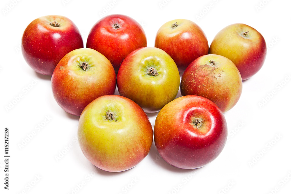 Group of ripe apples on a white background Group of ripe apples on a white background