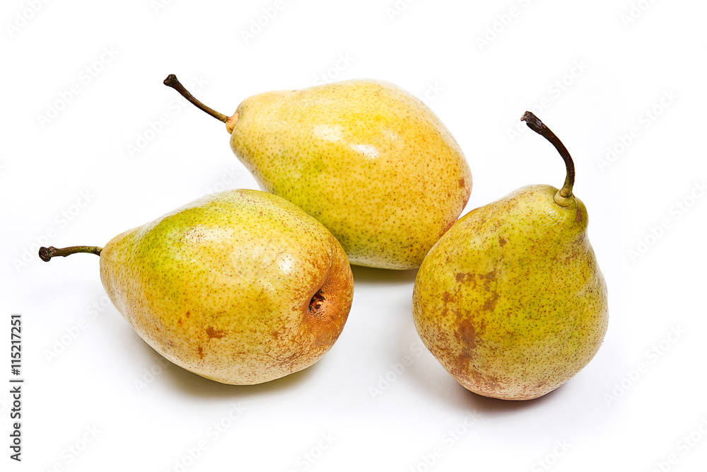 Ripe pears isolated on white background. With clipping path. Ripe pears isolated on white background. With clipping path.