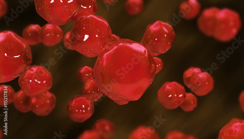 3D Red bacteria interface.