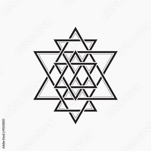 Sacred geometry. Abstract symbol of the constitution of man. Geometric shape. Vector illustration, EPS 10