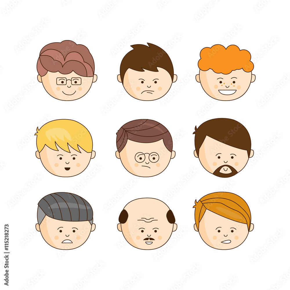 Different Man Faces For Avatar Construction