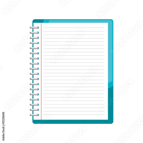Blue notebook icon, vector illustration graphic design isolated icon.
