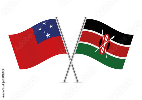 Samoan and Kenyan flags. Vector illustration. Free Download Samoan and Kenyan flags. Vector illustration. - GFXLoad