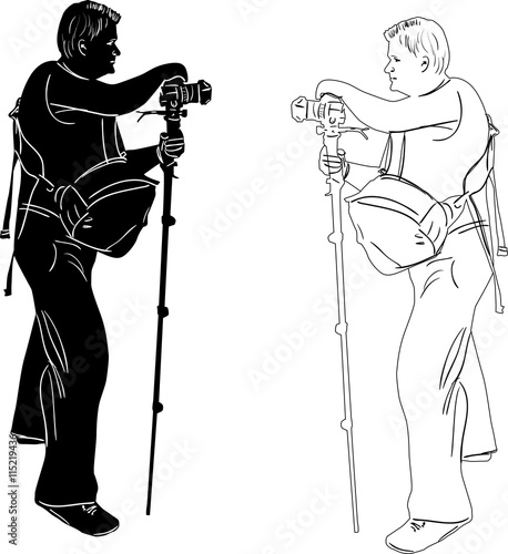 black and white photographers with monopods