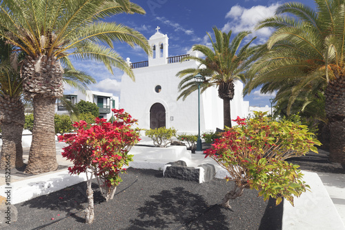 Iglesia de San Isidro Labrador church, Uga, Lanzarote, Canary Islands, Spain photo