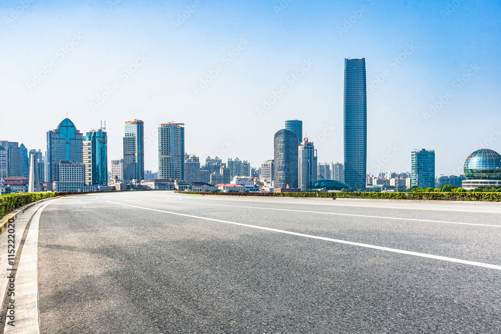 asphalt road of modern city,shanghai