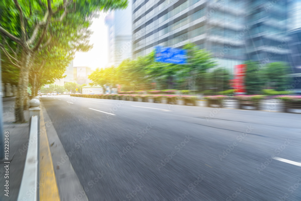 Fototapeta premium car driving on city road