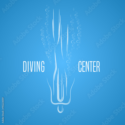 Diving and snorkeling vector logo, icon