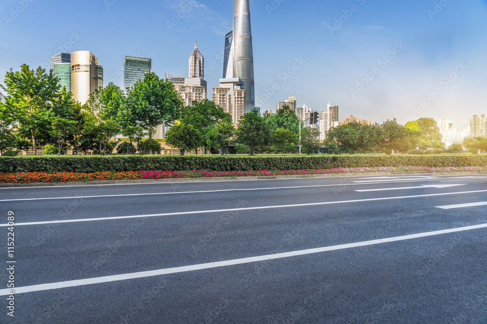 asphalt road of modern city,china