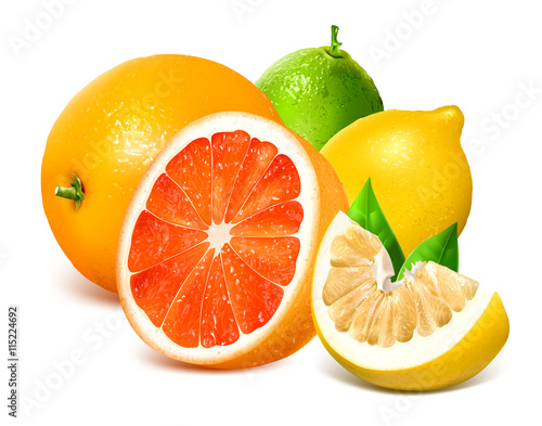 Fresh citrus fruits.
