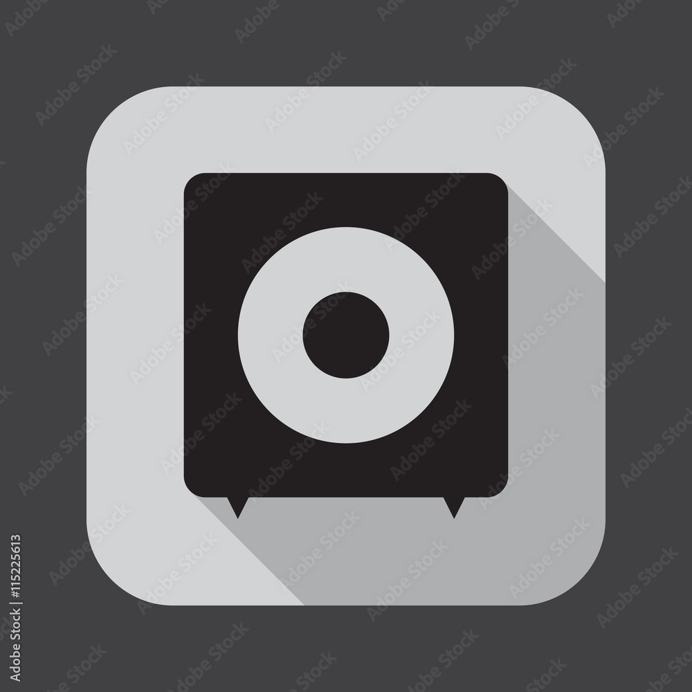 subwoofer icon vector, solid logo illustration, pictogram with long shadow isolated on black subwoofer icon vector, solid logo illustration, pictogram with long shadow isolated on black