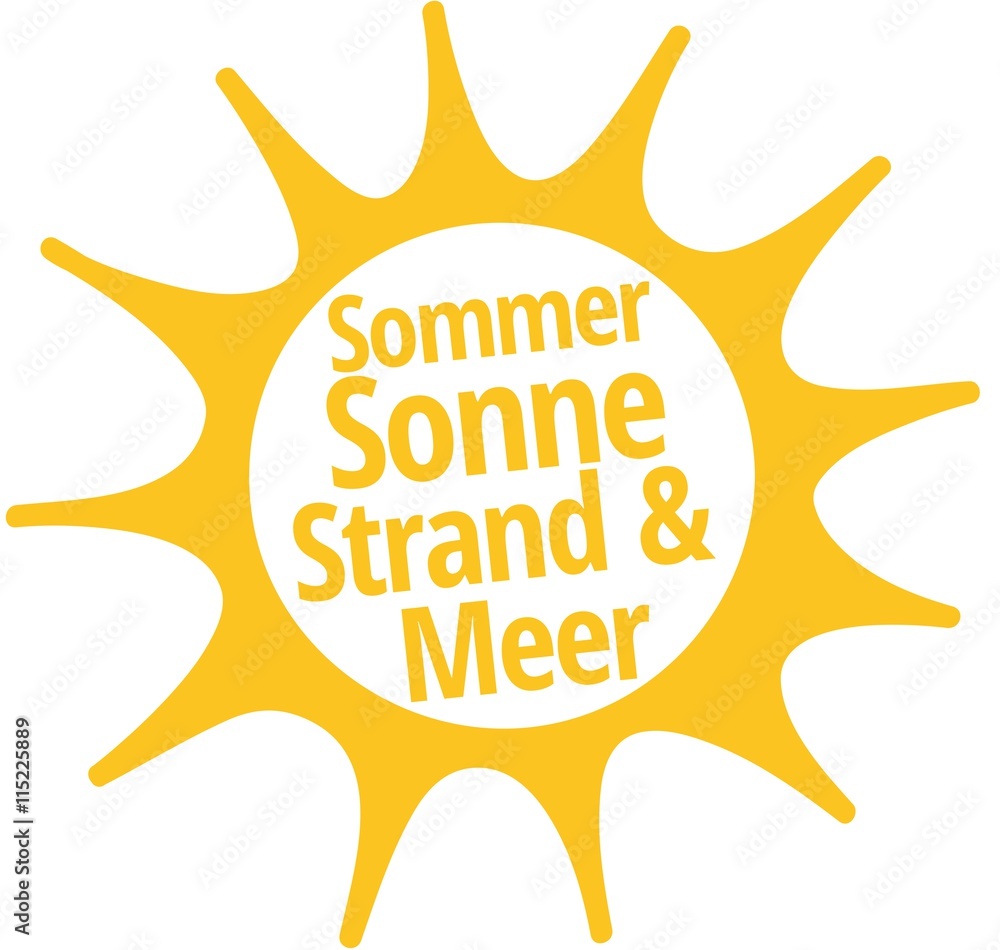 Sommer Sonne Strand & Meer Stock Vector Adobe Stock