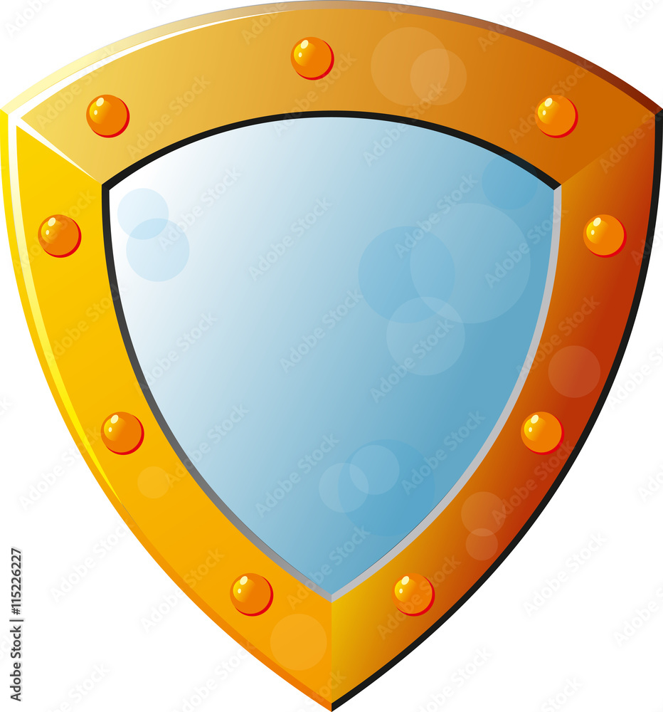 Naklejka premium Beautiful knight shield with blank space for text or image on white background