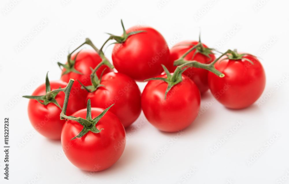 cherry tomatoes on a white background