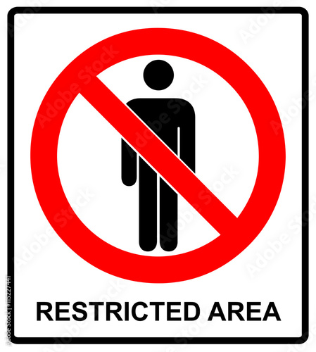 Vector Circle Prohibited Sign Restricted Area For Member Only or No Enter Sign in Caution Zone