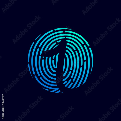 Number one logo with fingerprint line.