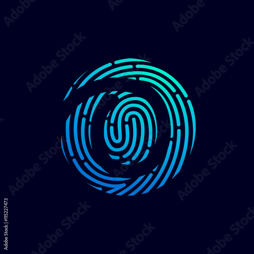 Number zero logo with fingerprint line.