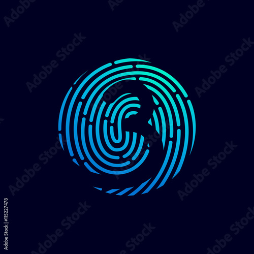 Number three logo with fingerprint line.