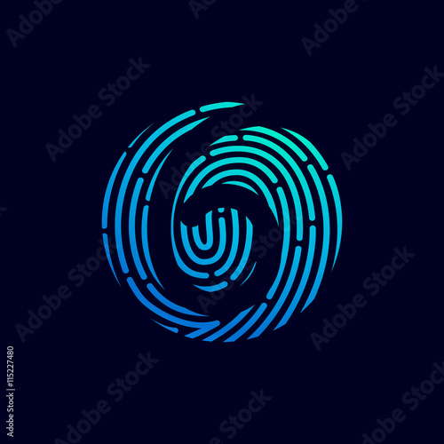 Number six logo with fingerprint line.