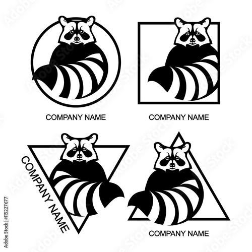 Set of raccoon logo