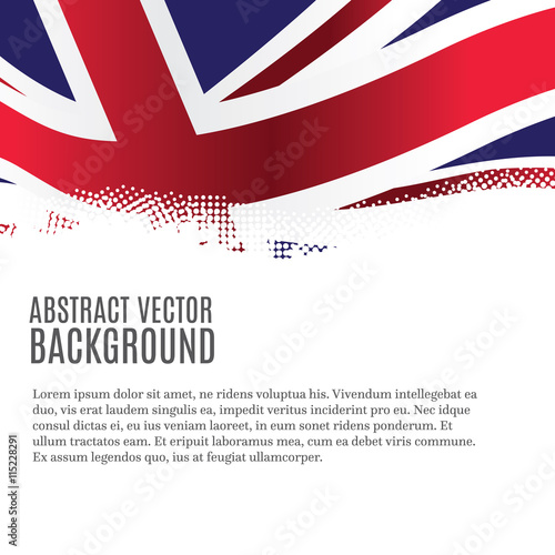 Vector background with United Kingdom flag and copy space