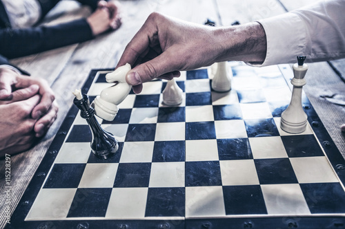 Photography Business people playing chess