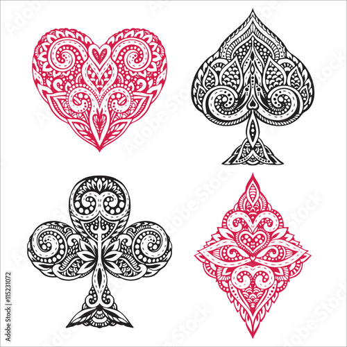 Black and red playing card ornamental