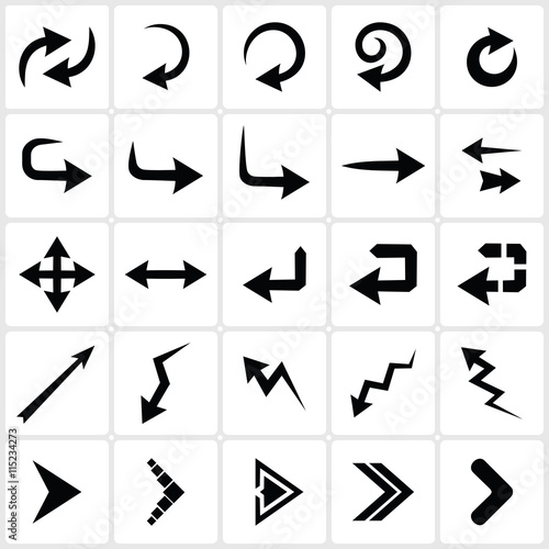 Arrow sign icon set.