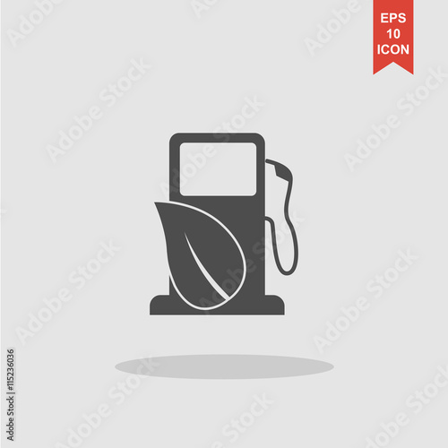 Gas station with leaves icon.