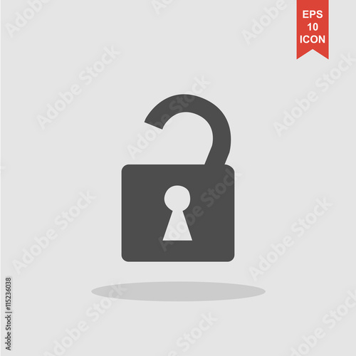 lock icon Flat design style