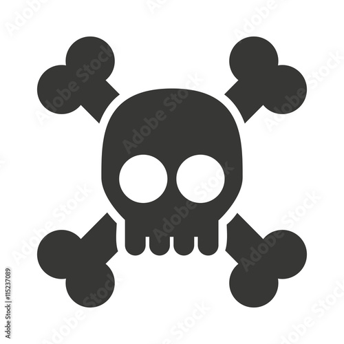 Fototapeta Naklejka Na Ścianę i Meble -  alert skull  isolated icon design