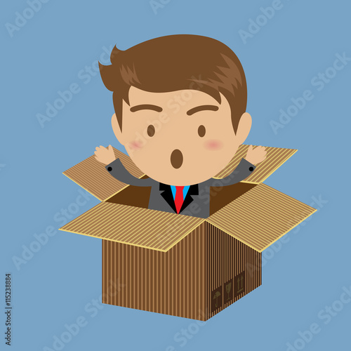 Businessman out of box, business concept